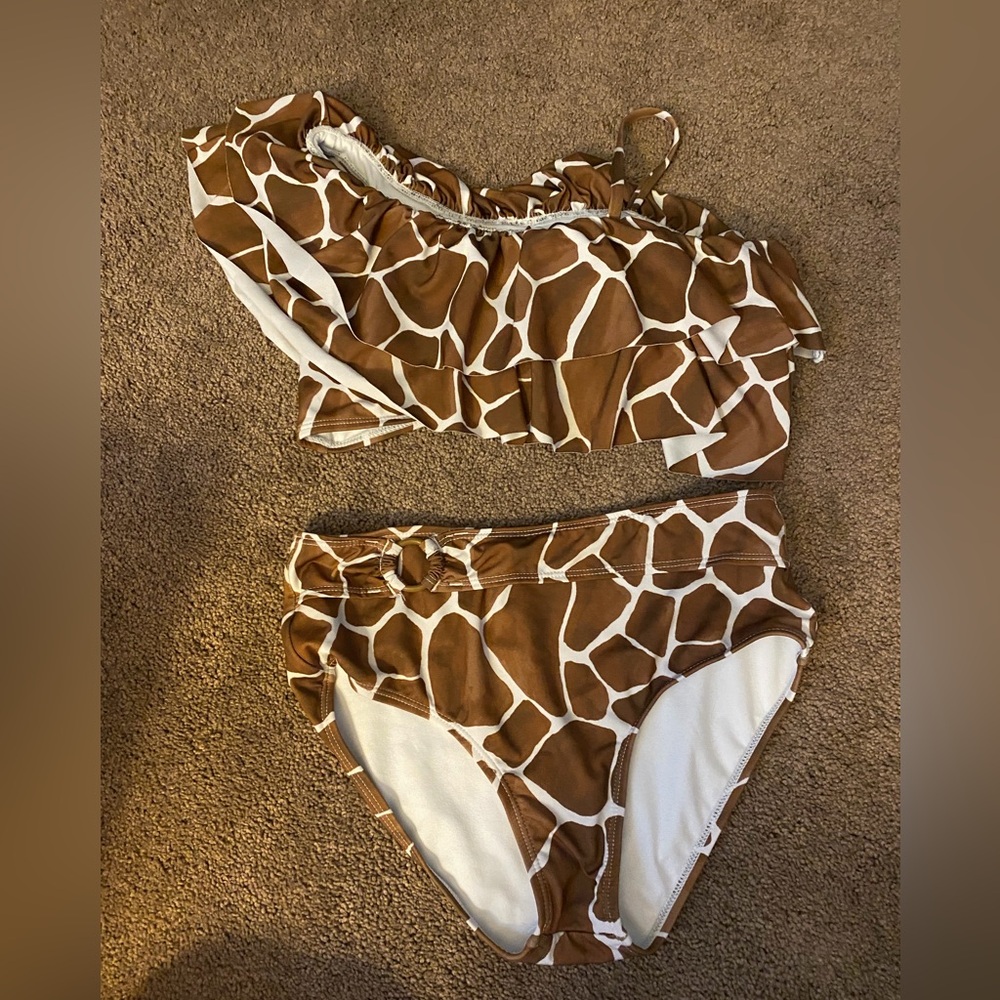 Janie and Jack Brown and White Bikini Set 12